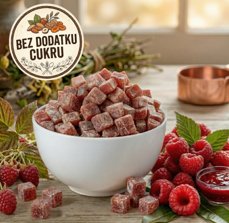 Kostki malinowe bez dodatku cukru