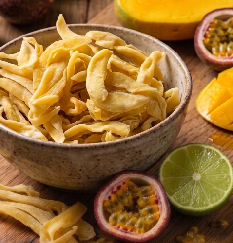 Młode suszone mango z sokiem z limonki i marakui
