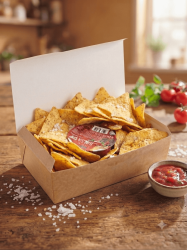 Nachos BOX solony z Salsą