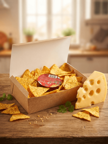 Nachos BOX serowy z Salsą