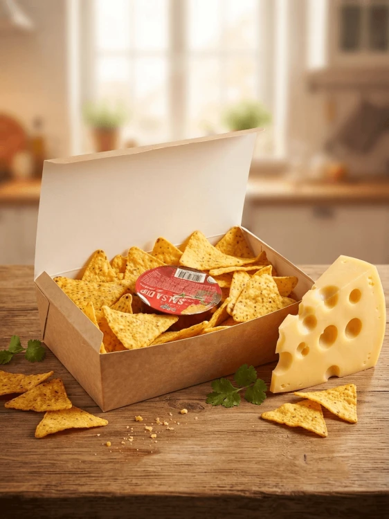 Nachos BOX serowy z Salsą