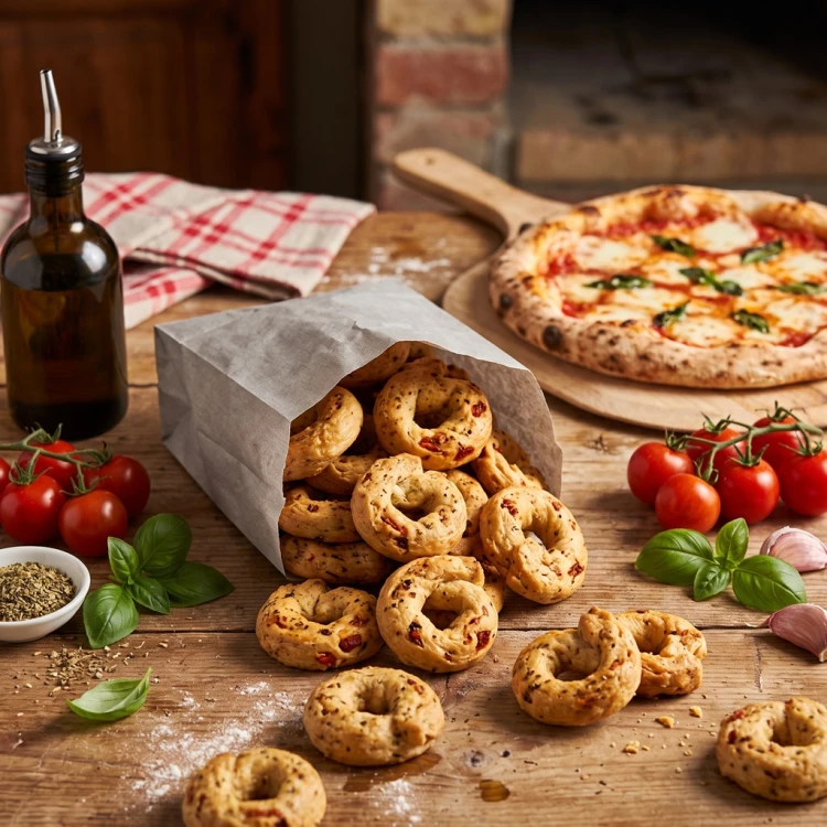 Wytrawne ciastka tarallo o smaku pizzy